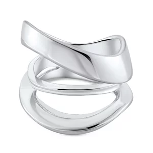 Елегантен сребърен пръстен със сребърна панделка