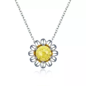 Колие от сребро Yellow Daisy Flower
