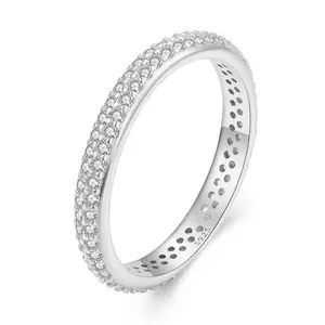 Кристал ярка лента сребърен пръстен