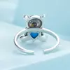 Регулируем сребърен пръстен Blue Heart Bear picture - 3