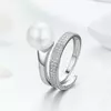 Регулируем сребърен пръстен Elegant White Pearl picture - 2