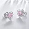 Розови любовни сребърни обеци picture - 3
