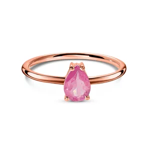 Розово злато Serene Bliss Ruby Сребърен пръстен