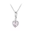 Розово стъклено сърце сребърен талисман picture - 3