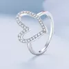 Сребърен блестящ сърце Сребърен пръстен picture - 4