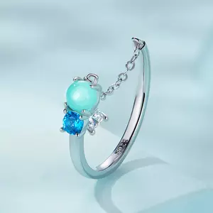 Сребърен пръстен Blue Link