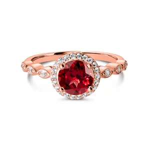 Сребърен пръстен Rose Gold Dreamy Garnet
