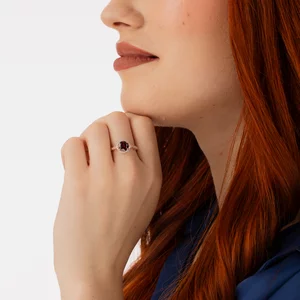 Сребърен пръстен Rose Gold Dreamy Garnet