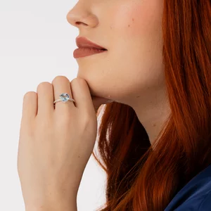 Сребърен пръстен Silver Blue Topaz Heart