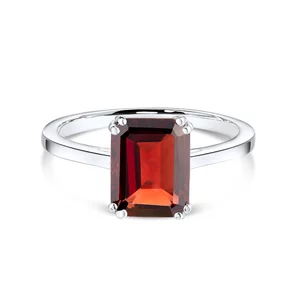 Сребърен пръстен Silver Rectangle Garnet Elegance