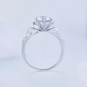 Сребърен пръстен Голямо кристално цвете