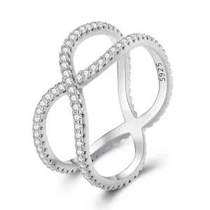 Сребърен пръстен Двоен кристален пръстен