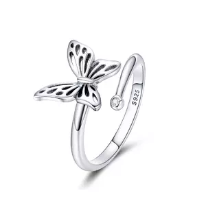 Сребърен пръстен регулируем Beautiful Butterfly