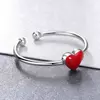 Сребърен пръстен регулируем Little Red Heart picture - 4