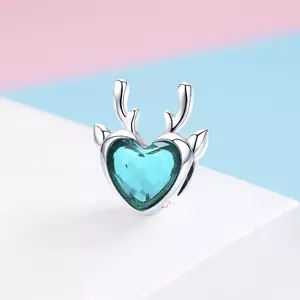 сребърен талисман Blue Crystal Elk