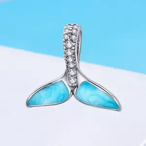 сребърен талисман Blue Mermaid's Tail