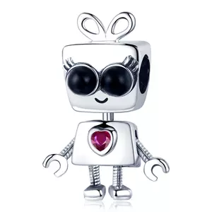 сребърен талисман Girl Robot