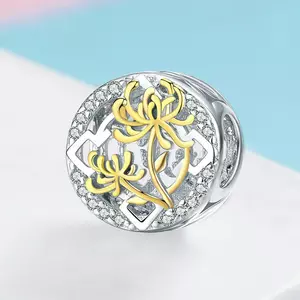 сребърен талисман Golden Lotus