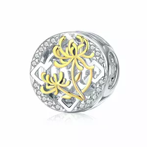 сребърен талисман Golden Lotus