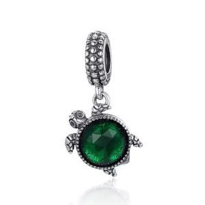 сребърен талисман Green Turtle