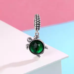сребърен талисман Green Turtle