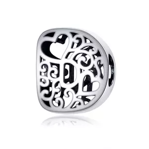 сребърен талисман In Love with Letter D