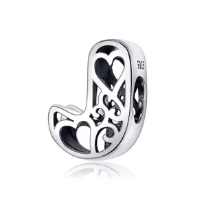 сребърен талисман In Love with Letter J