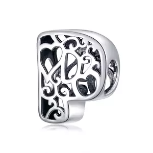 сребърен талисман In Love with Letter P