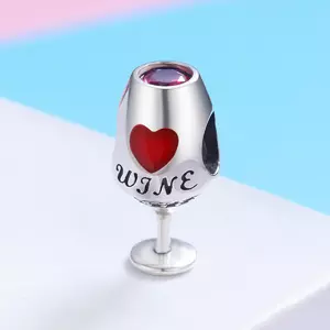 сребърен талисман Love Wine