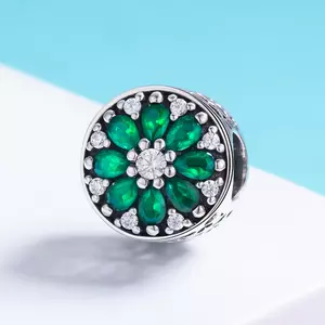 сребърен талисман Luminous Green Star