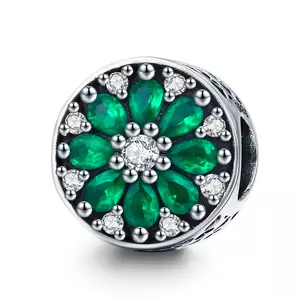 сребърен талисман Luminous Green Star