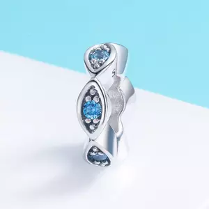 сребърен талисман Ocean Blue Crystals