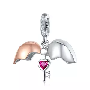 сребърен талисман Open Heart Key