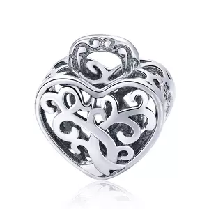 сребърен талисман Pave Tree Heart