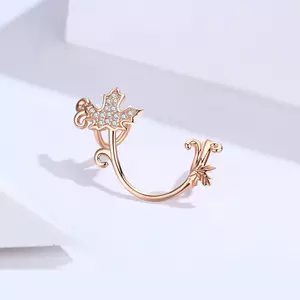 сребърен талисман Rose Gold Maple Charm
