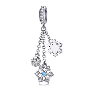 сребърен талисман Silver Snowflake Trio