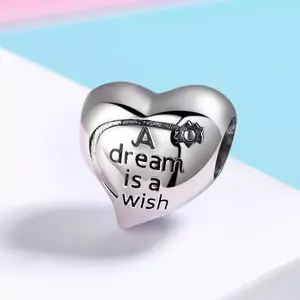 сребърен талисман патиниран  A dream is a Wish
