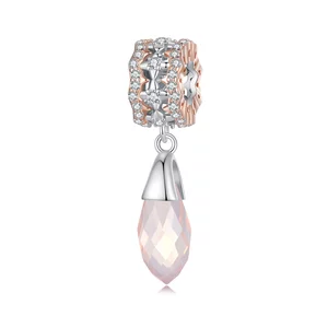 Сребърен талисман Розово злато Royal Crystal Drop