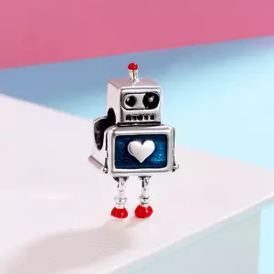 сребърен талисман с Робот