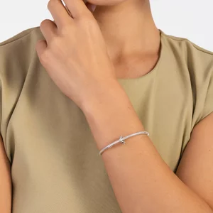 сребърен талисман със сърца и кристали