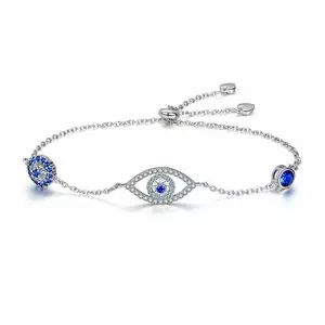Сребърна гривна Blue Eye Crystal Link