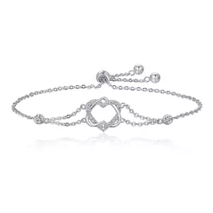 Сребърна гривна Sweet Double Hearts