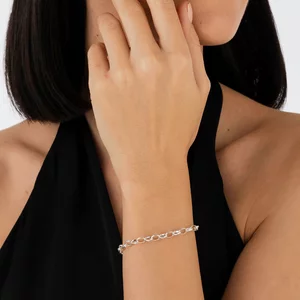 Сребърна овална гривна