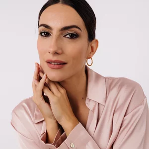 Сребърни обеци Big Gleaming Infinity Hoops