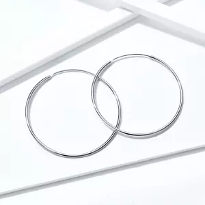 Сребърни обеци Big Silver Hoops