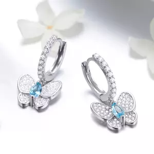 Сребърни обеци Blue Butterfly