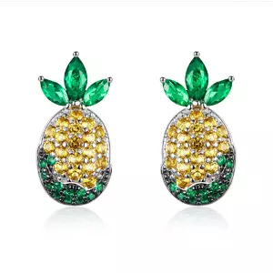 Сребърни обеци Crystal Pineapple