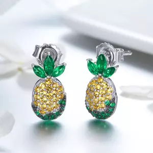 Сребърни обеци Crystal Pineapple