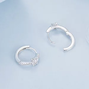 Сребърни обеци Crystal Sun Hoops