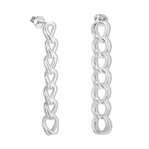Сребърни обеци Double Link